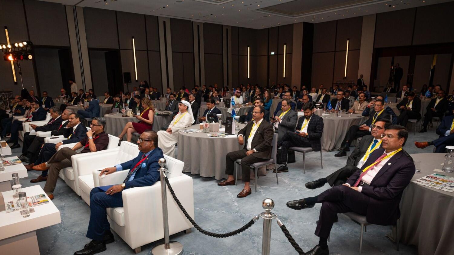Diplomats, businessmen and professionals attentively listen to Dr Tharoor’s keynote address at the i3 conference in Dubai.